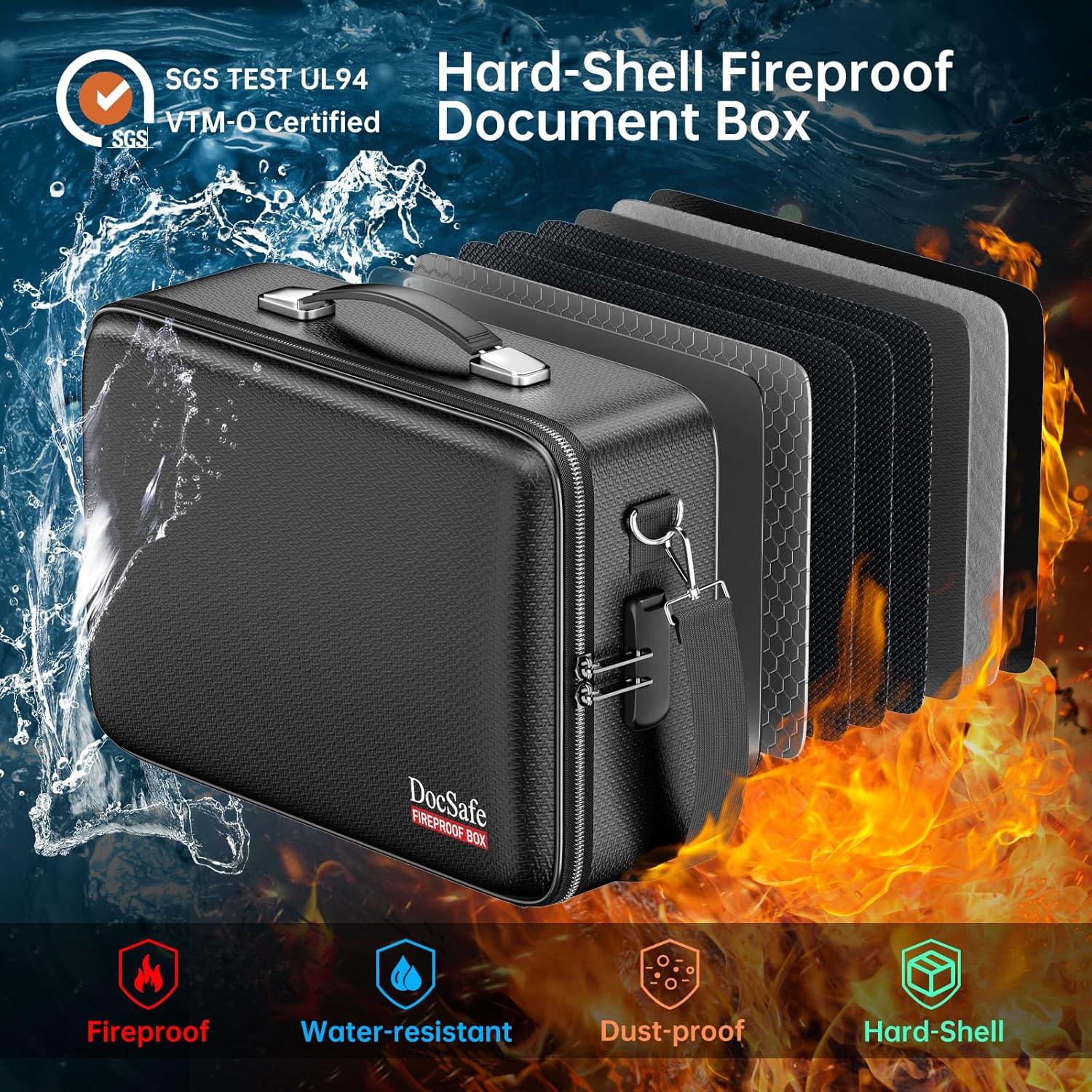 Caja de Documentos a Prueba de Fuego DocSafe 38.6x28.5cm Negra