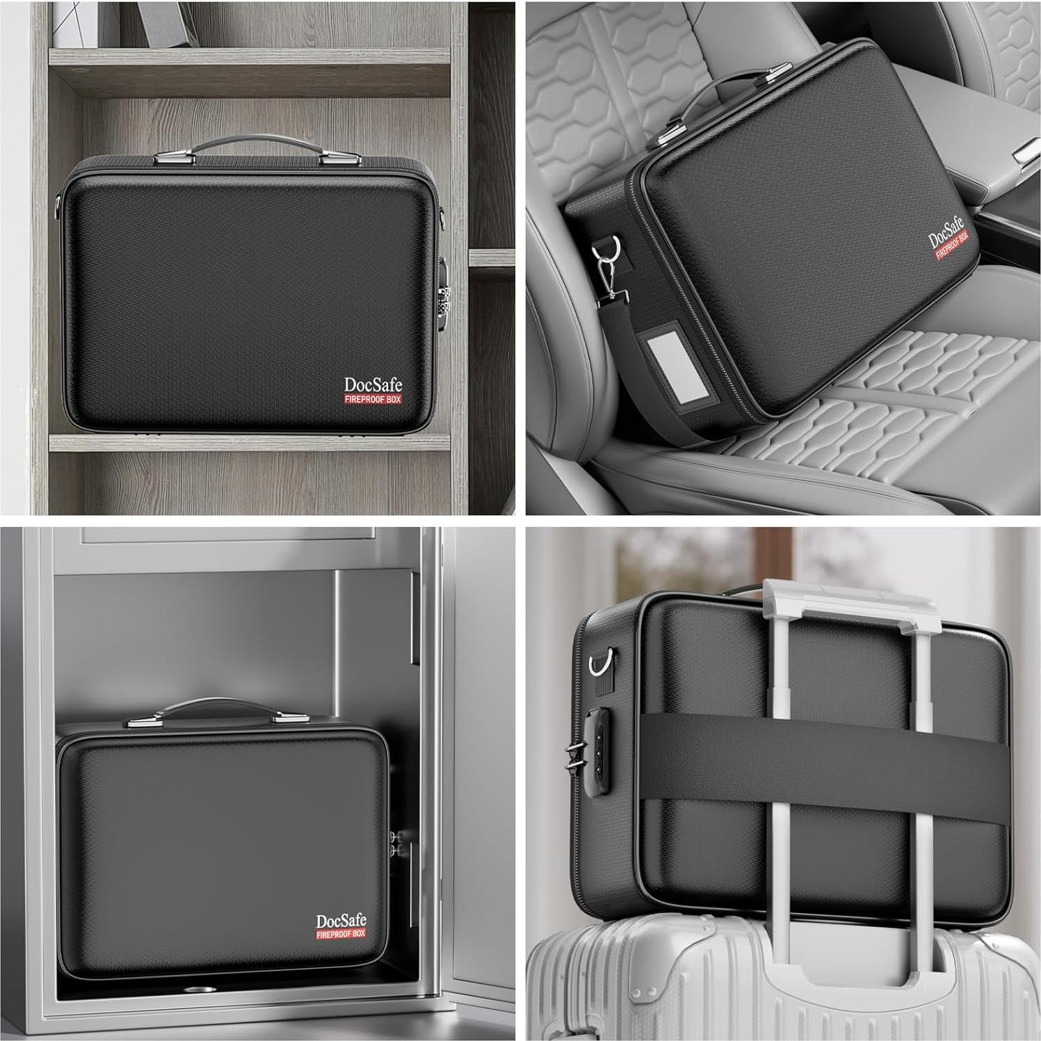 Caja de Documentos a Prueba de Fuego DocSafe 38.6x28.5cm Negra