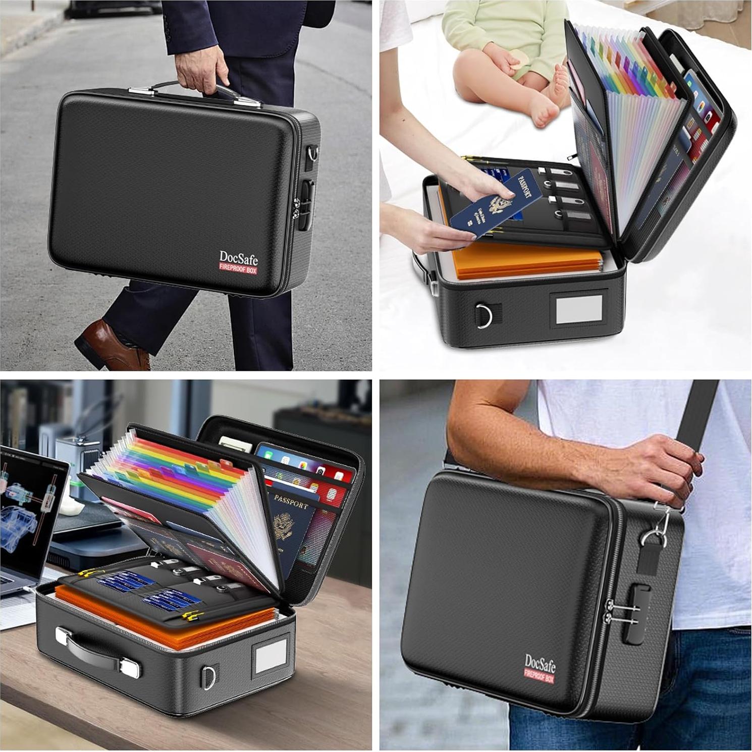 Caja de Documentos a Prueba de Fuego DocSafe 38.6x28.5cm Negra