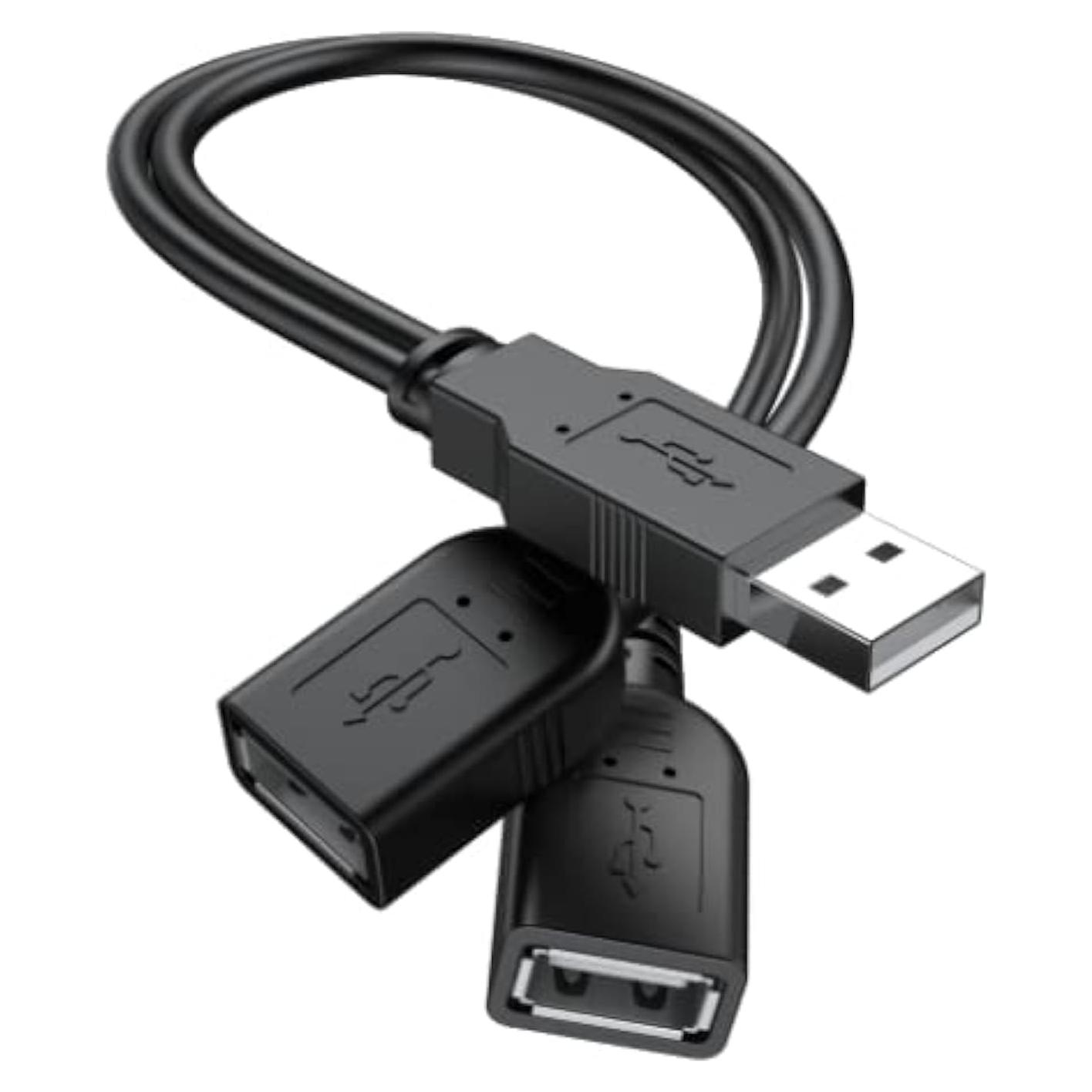 Adaptador USB 2.0 ANDTOBO Macho a 2 Hembras 30cm