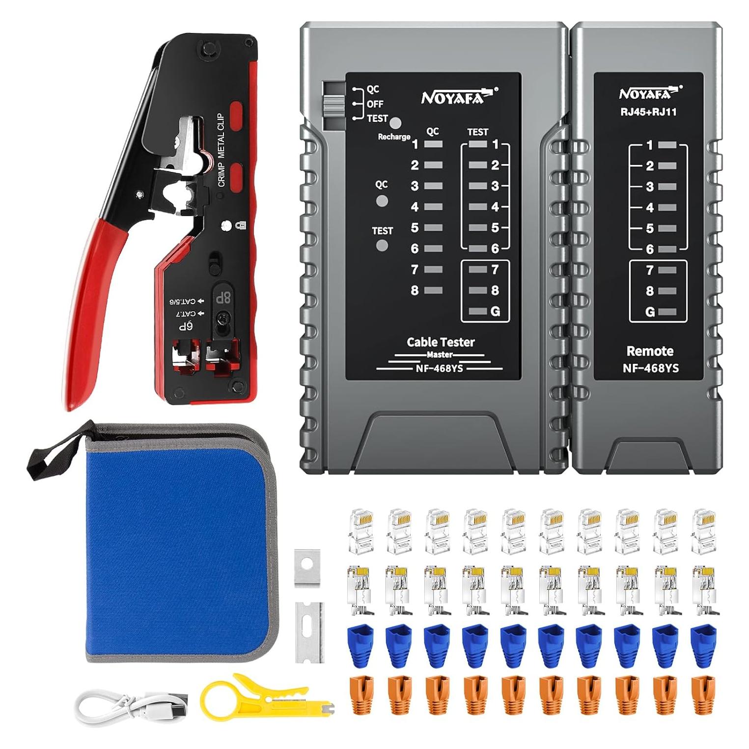 Kit de Crimpado y Probador de Cable Noyafa 468YS - Ethernet RJ45