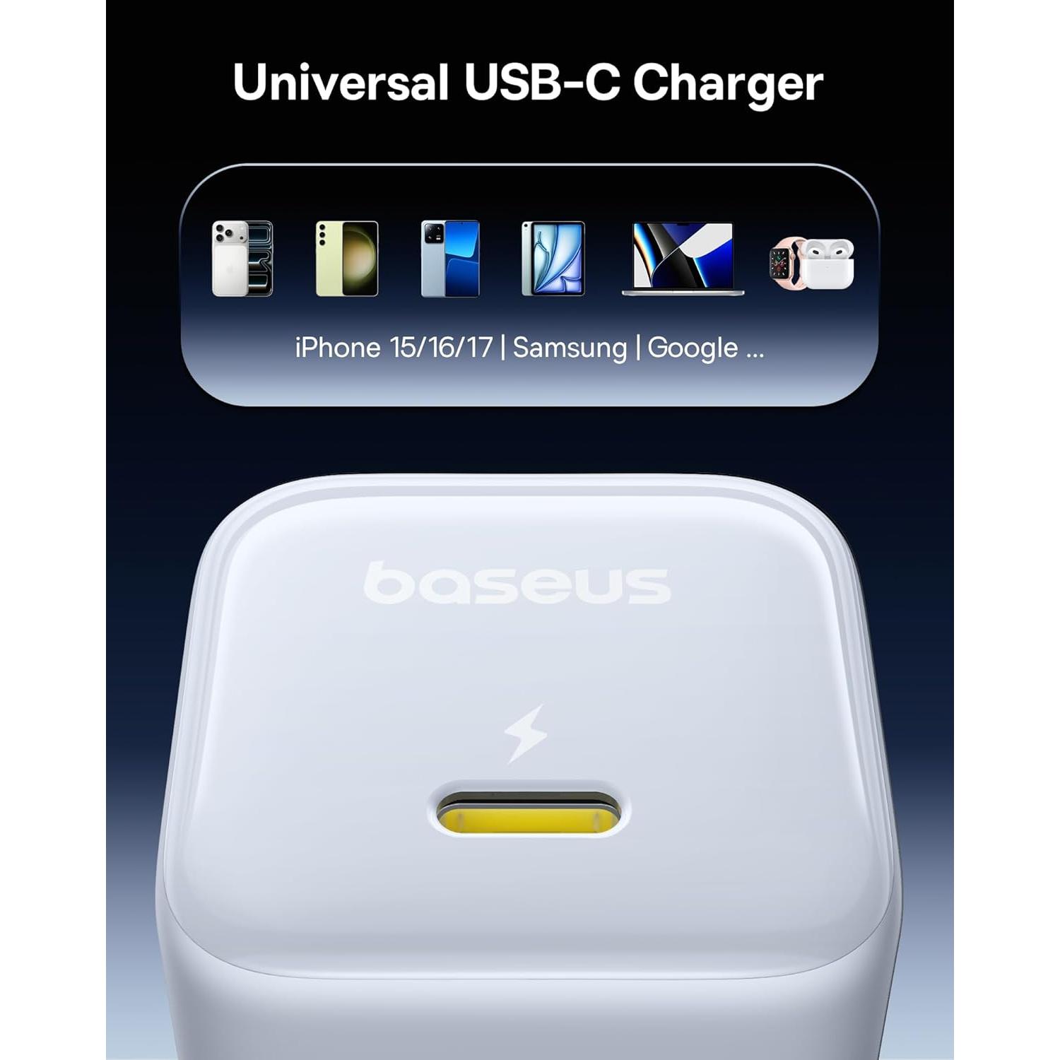 Cargador Rápido USB-C Baseus 45W - Paquete de 2 con Cable