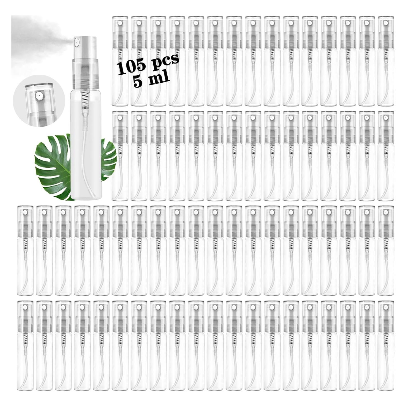 105 Botellas de Spray Mini 5ML Vidrio Transparente Recargables