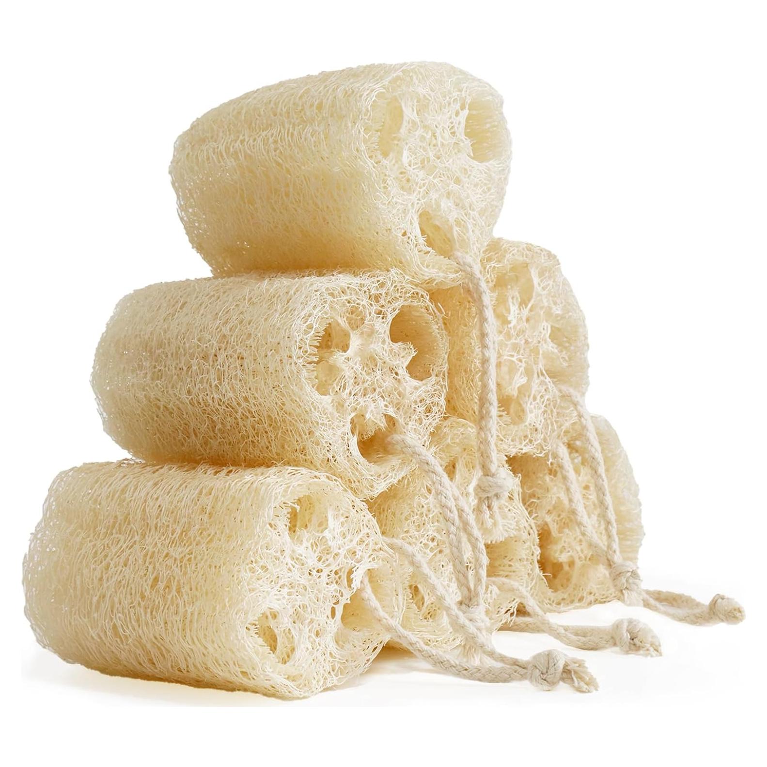 Esponjas de Lufa Natural FRTIM - Paquete de 6 Exfoliantes