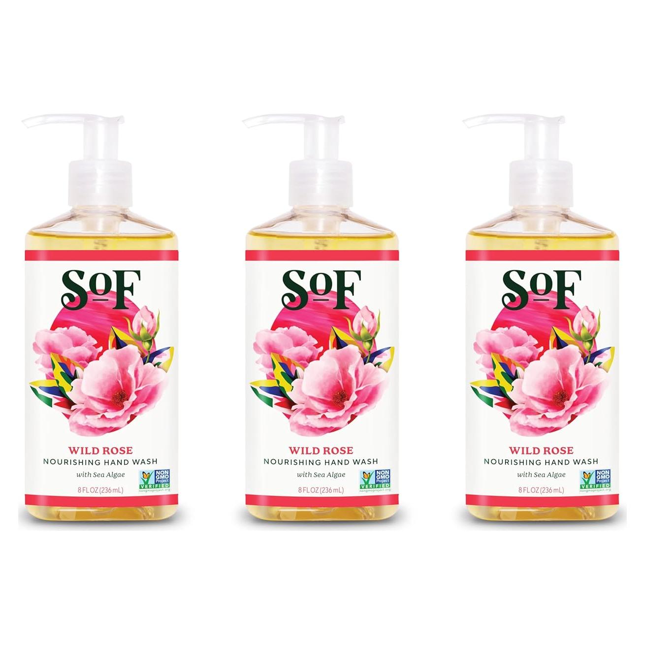 Jabón de Manos Nutritivo SoF - Rosa Silvestre - 3 x 240 ml