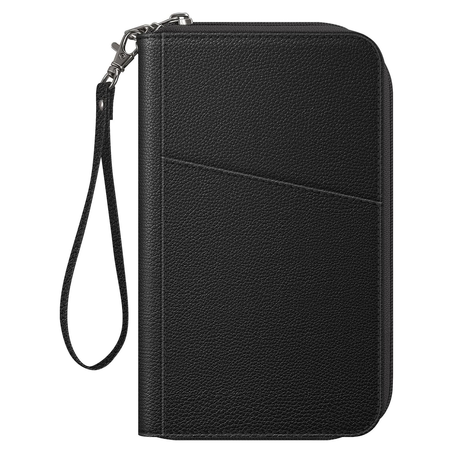 Cartera de Pasaporte Fintie Unisex con Bloqueo RFID - Negro