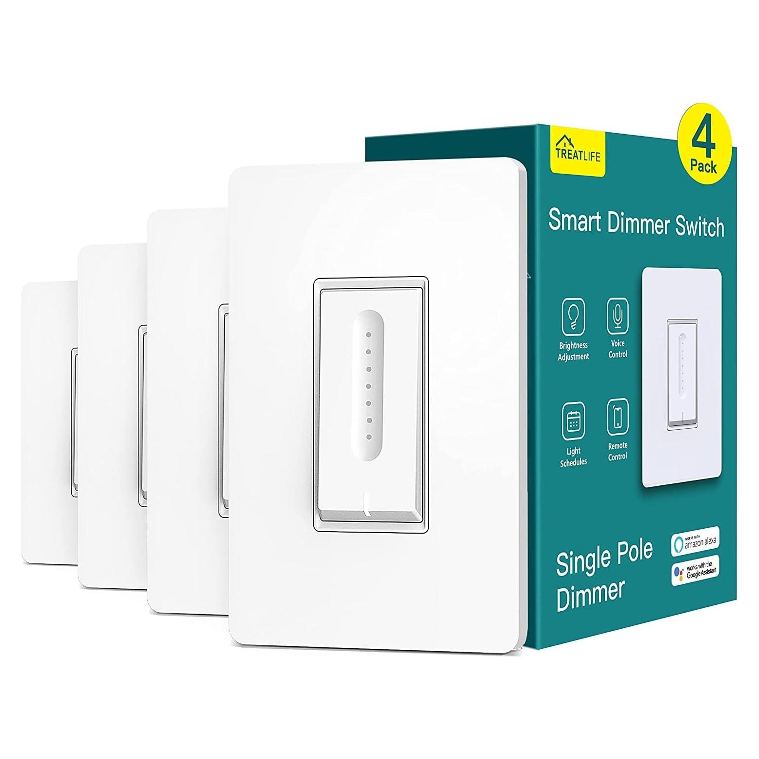 Interruptor Regulador Inteligente TREATLIFE 4 Paquete WiFi 2.4GHz