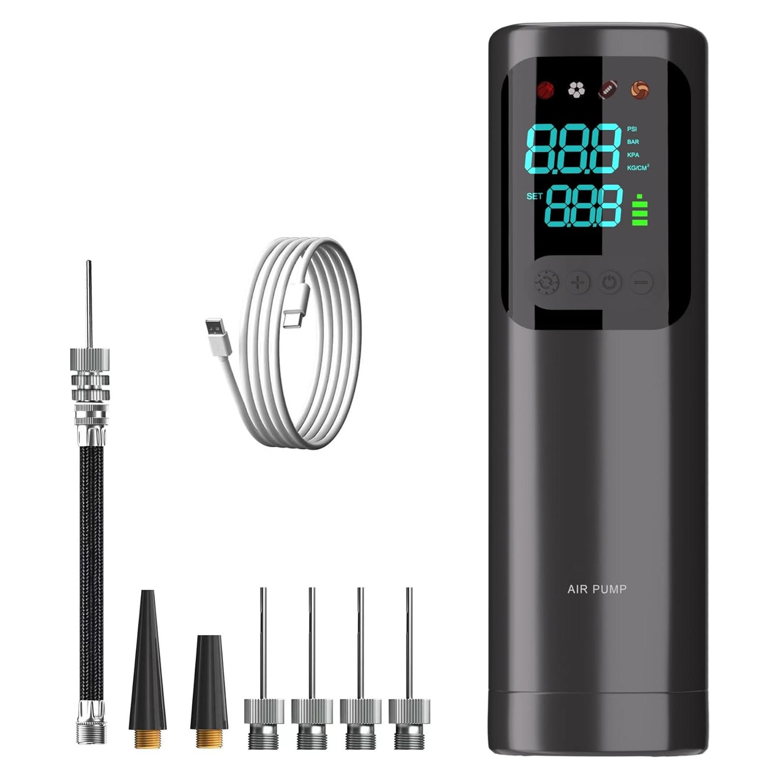 Bomba de Pelotas Eléctrica HDNNC A8 con 4 Agujas y Manguera