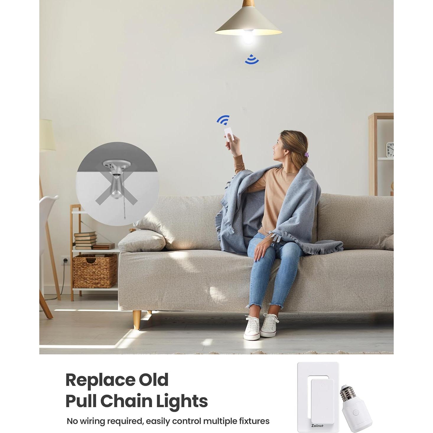 Portalámparas Inalámbrico Zoiinet 500W con Control Remoto E26 E27