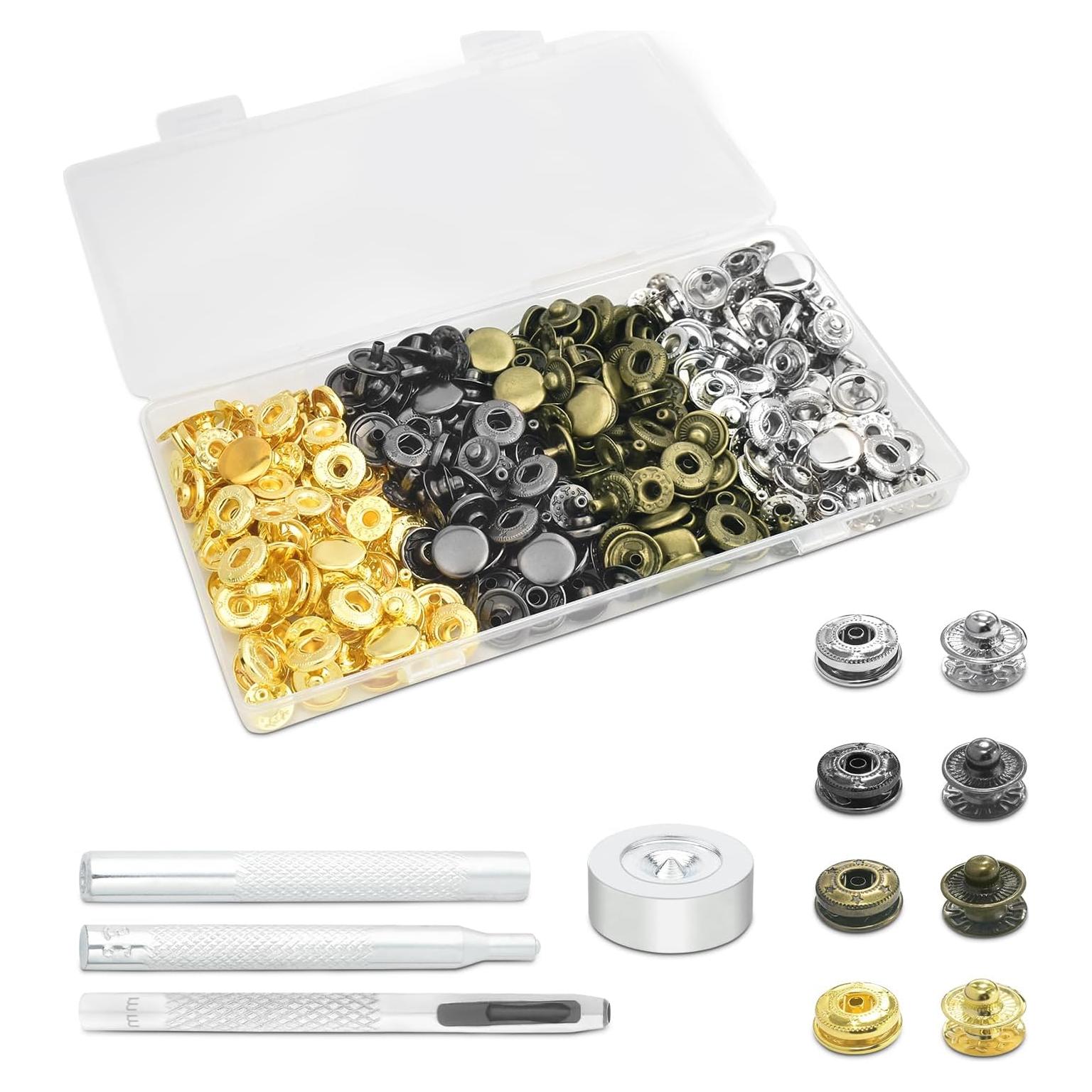 Kit de Botones a Presión CooBigo 50 Piezas 10mm Variados