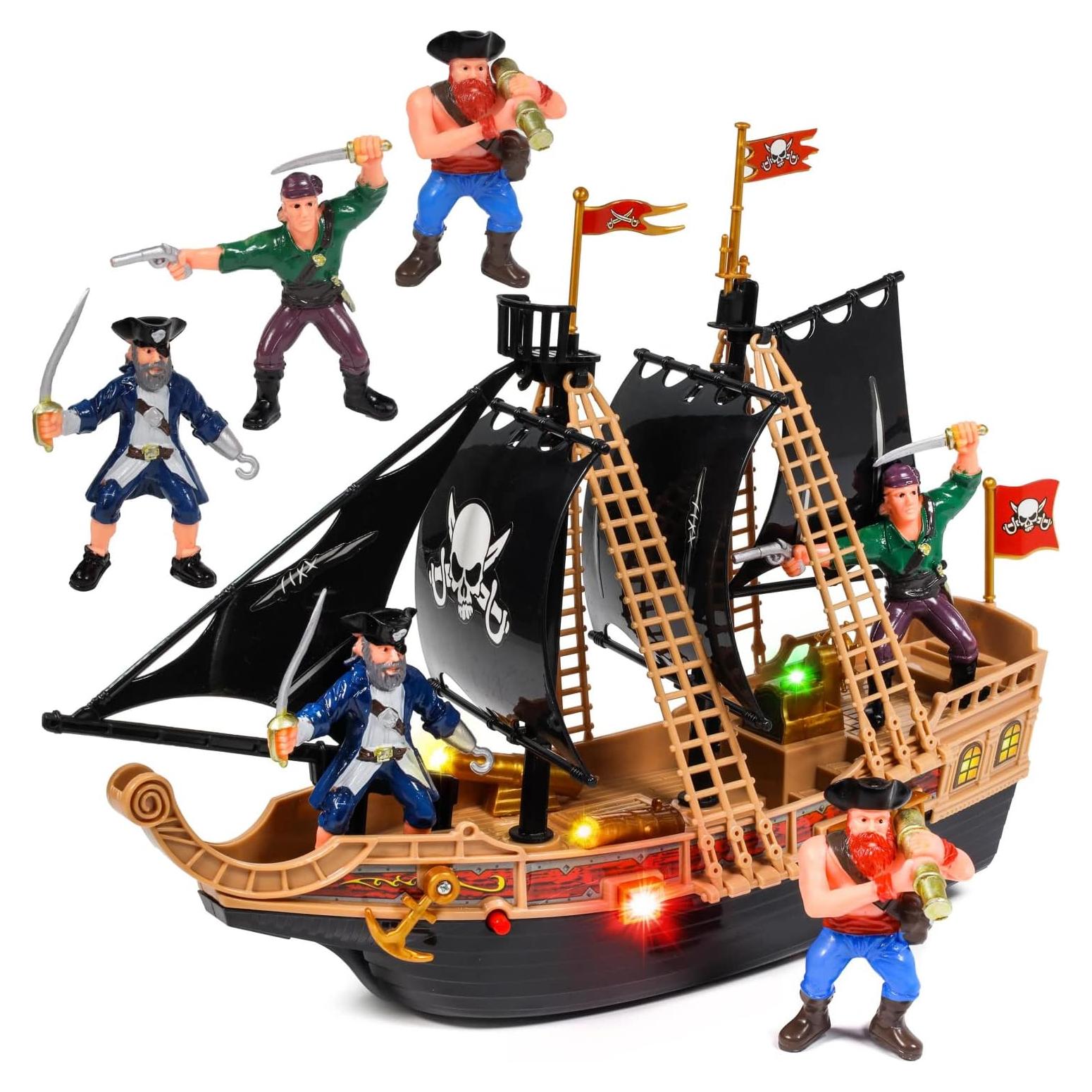 Set de Juego Barco Pirata Kidplokio con Luces y Sonidos