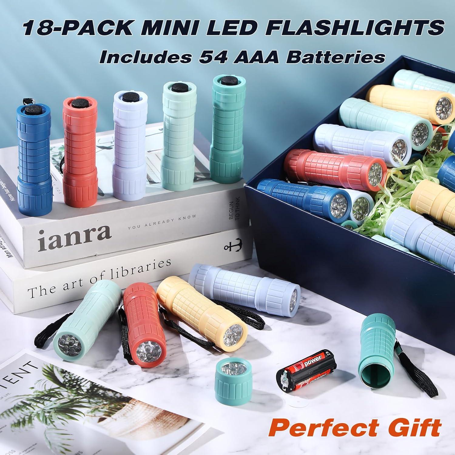 Paquete de 18 Linternas Mini LED Glooglitter 9 LEDs 30 Lúmenes