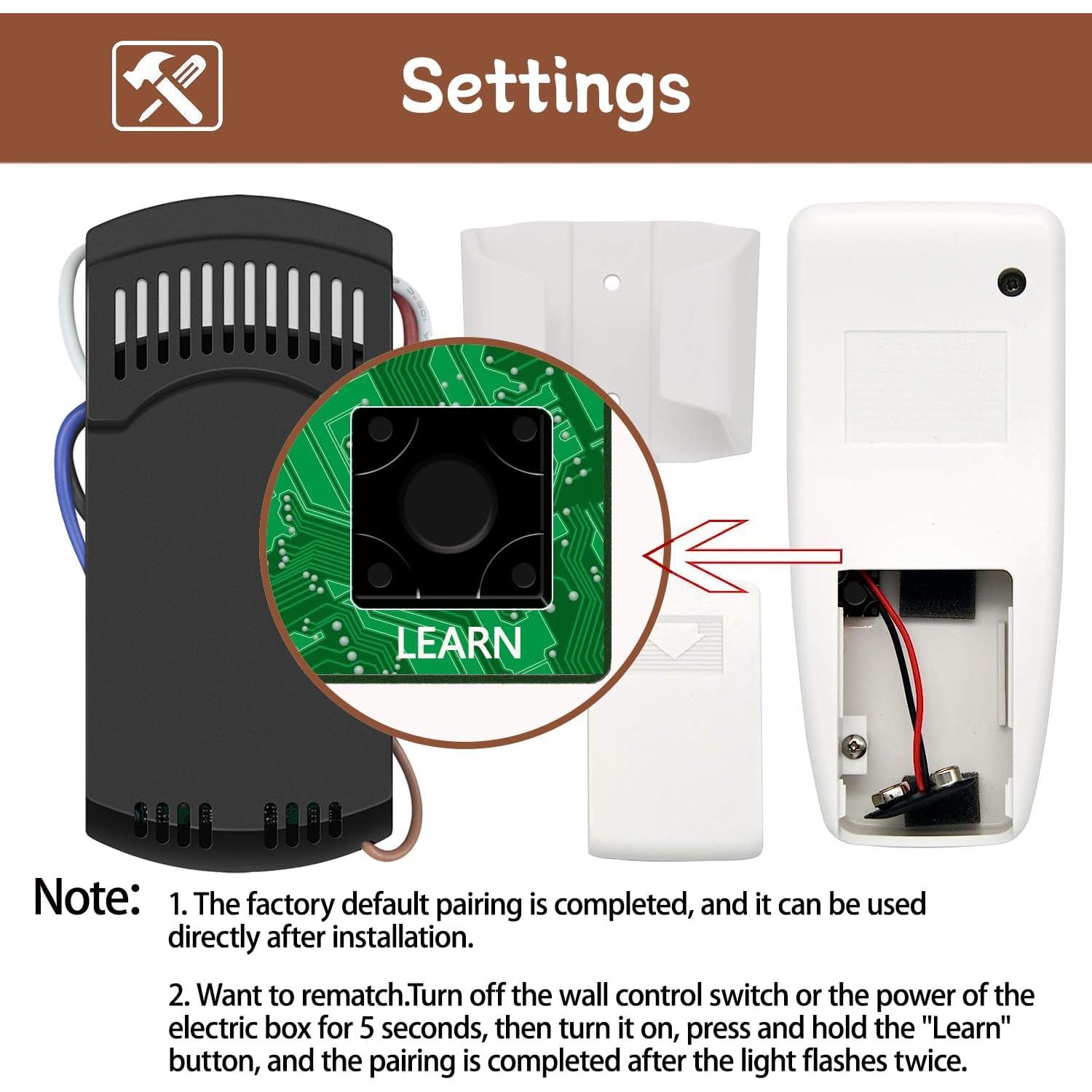 Control Remoto Universal para Ventilador de Techo FEKOTS RC-53T