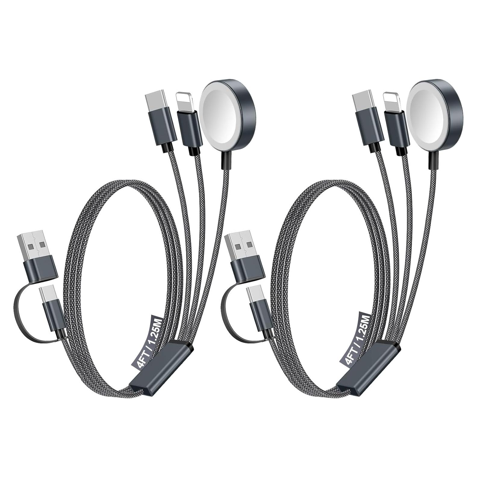 Paquete de 2 Cables de Carga Rápida xiwxi 3 en 2 USB-C Lightning