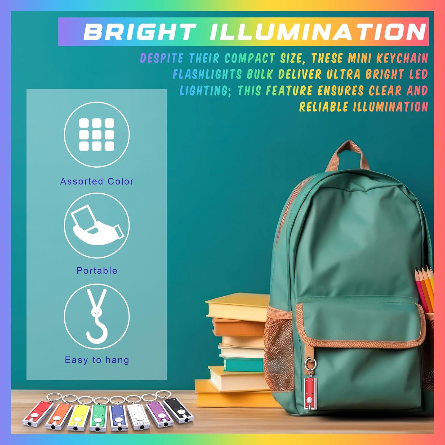 8 Mini Linternas de Llavero LED Glooglitter Multicolor