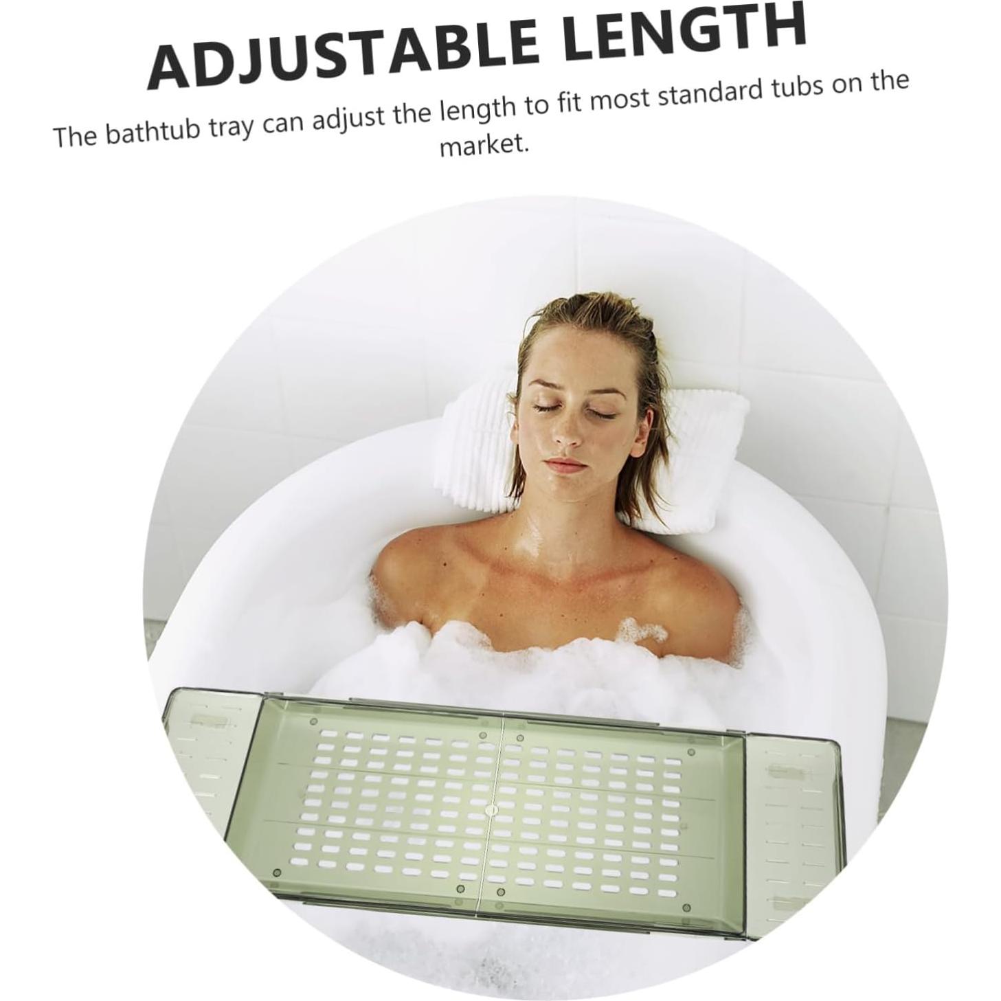 Bandeja Ajustable para Bañera Luxshiny Verde 56.5x18cm