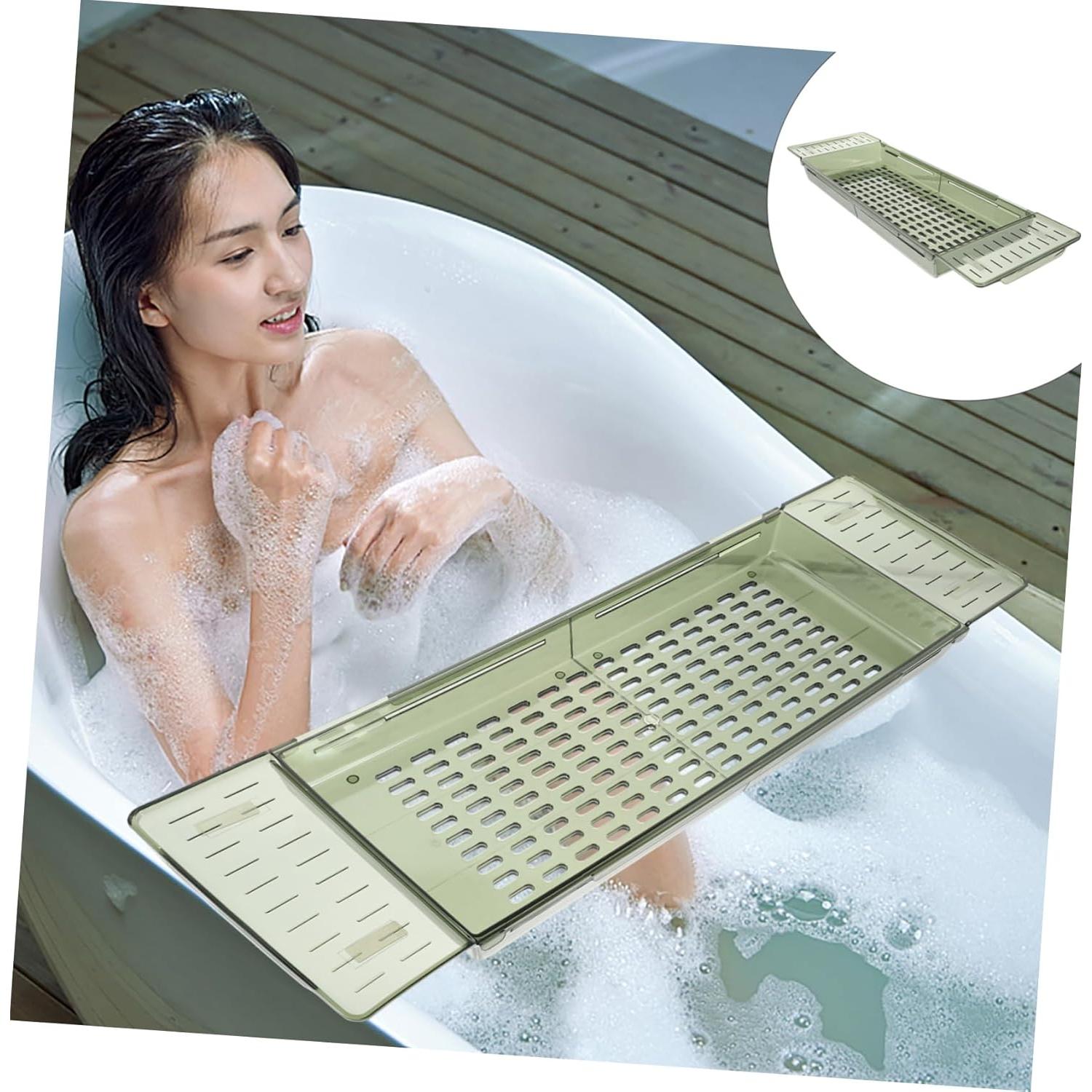 Bandeja Ajustable para Bañera Luxshiny Verde 56.5x18cm