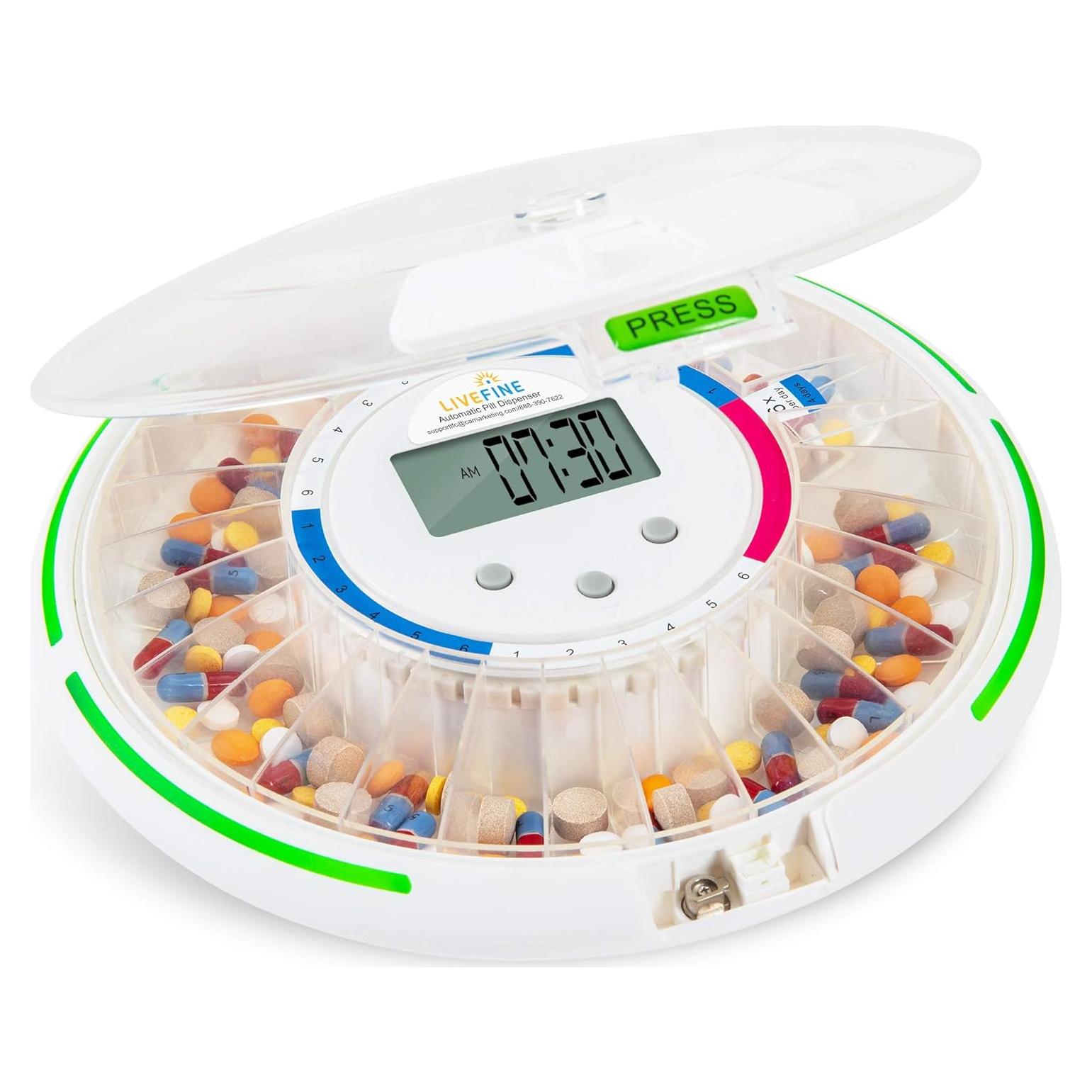 Dispensador Automático de Pastillas Live Fine 28 Días LCD