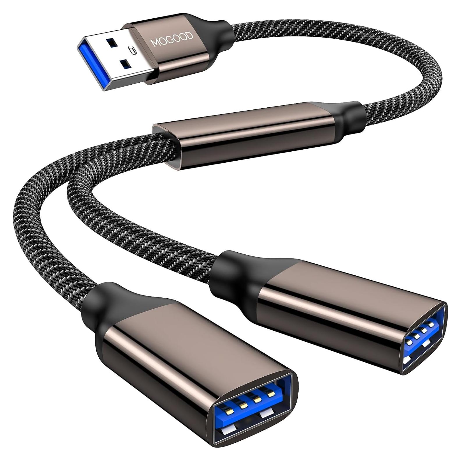 Divisor USB 3.0 MOGOOD 1 en 2 Salidas Doble Puerto 25.4 cm