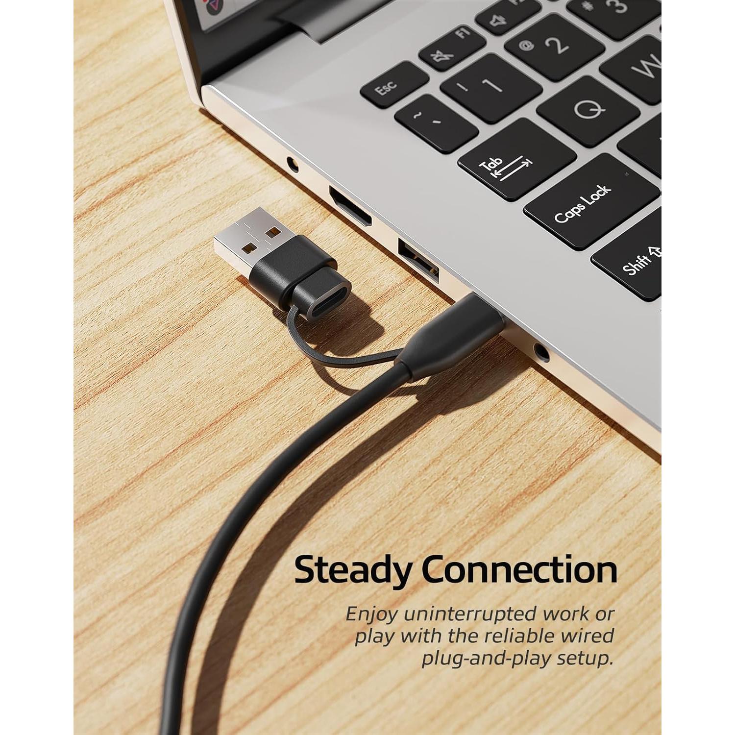 Nulea M509 Trackball Mouse Wired, Ergonomic Design, Easy Thumb Control, Precise & Smooth Tracking, 2-in-1 Interface (Type A &Type C), Compatible for PC, Laptop, Mac, Windows(Red).