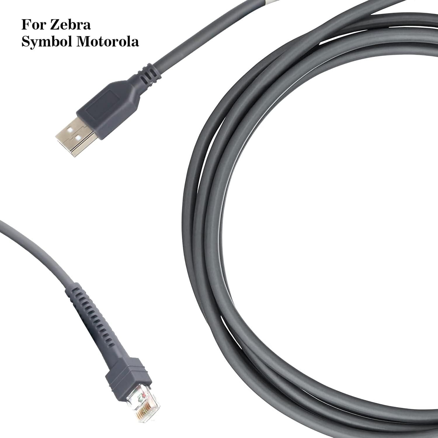 Cable USB Enrollado 3m para Escáner de Códigos Zebra