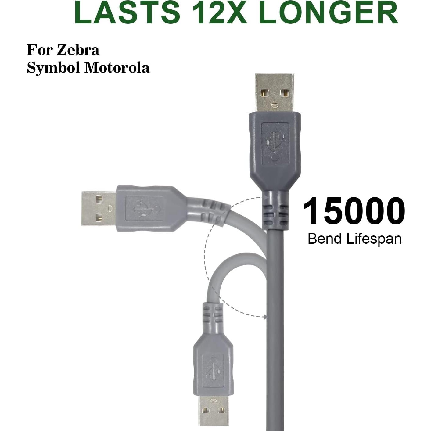 Cable USB Enrollado 3m para Escáner de Códigos Zebra