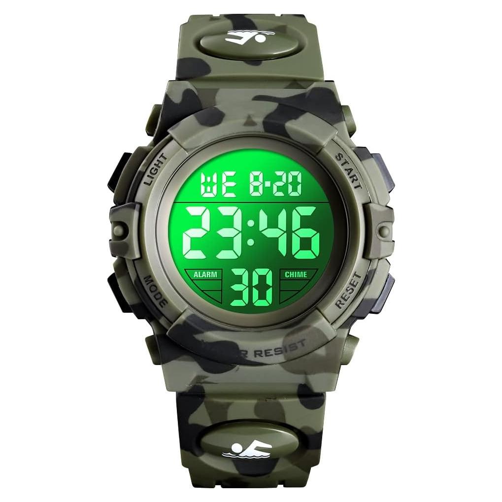 Reloj Digital para Niños Dayllon 50M Impermeable Verde Militar