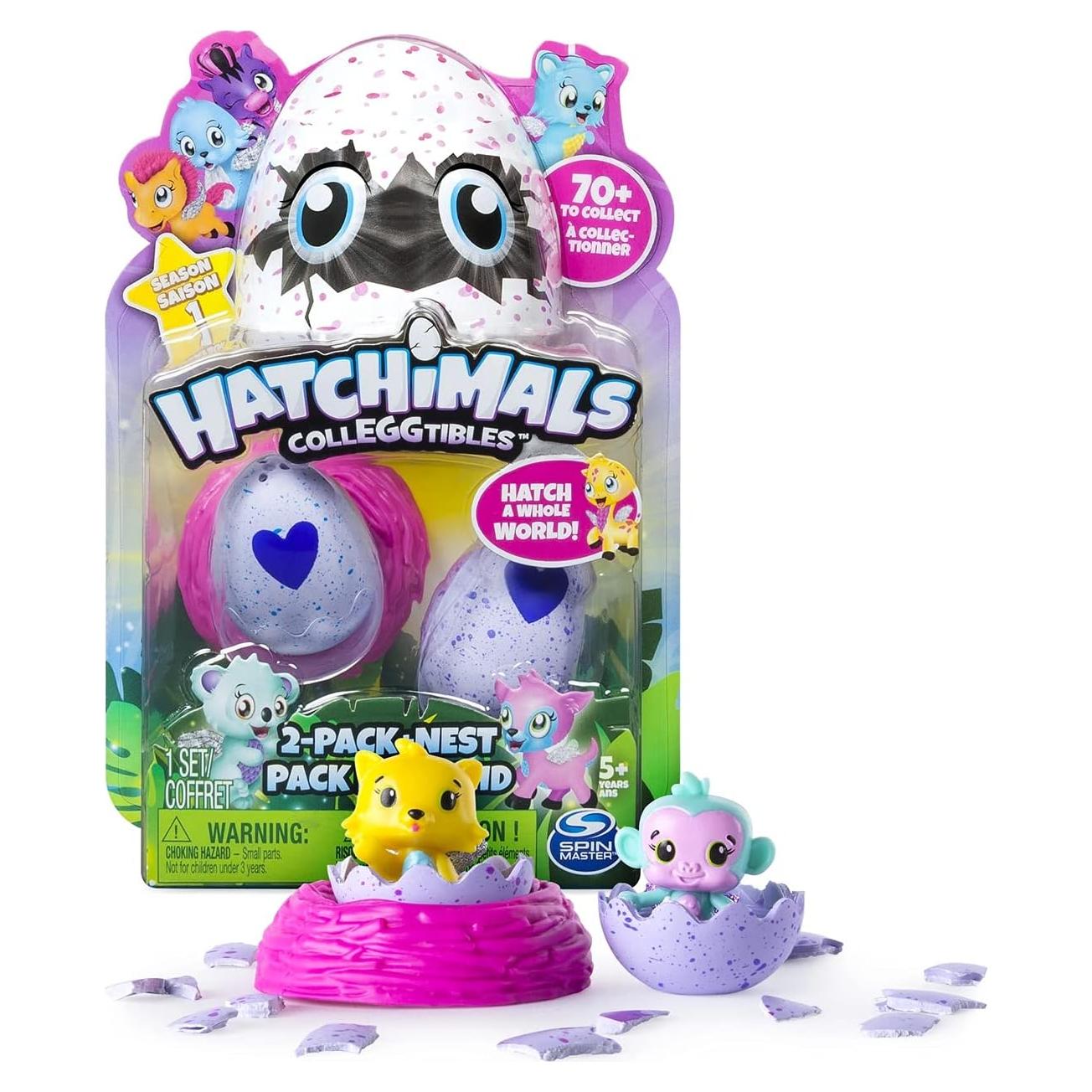 Hatchimals CollEGGtibles Temporada 1 Paquete de 2 + Nido