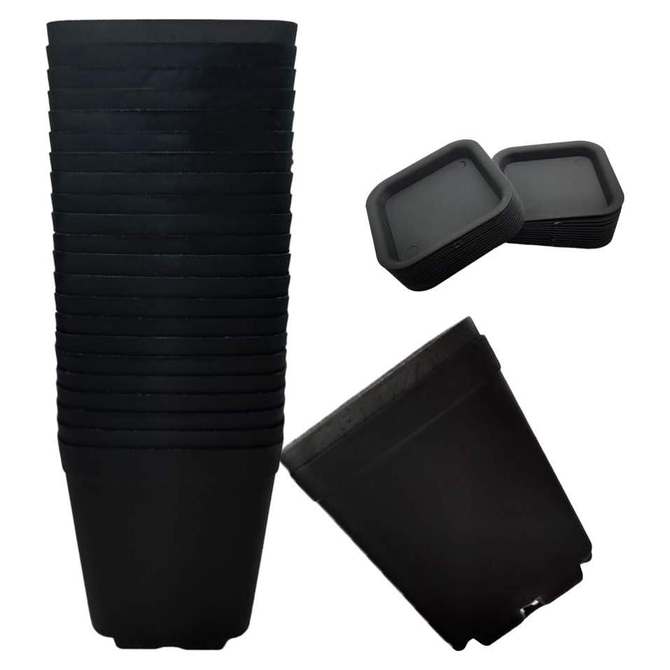 Paquete de 24 Macetas Negras Cuadradas OJYUDD 7x7x7.7cm