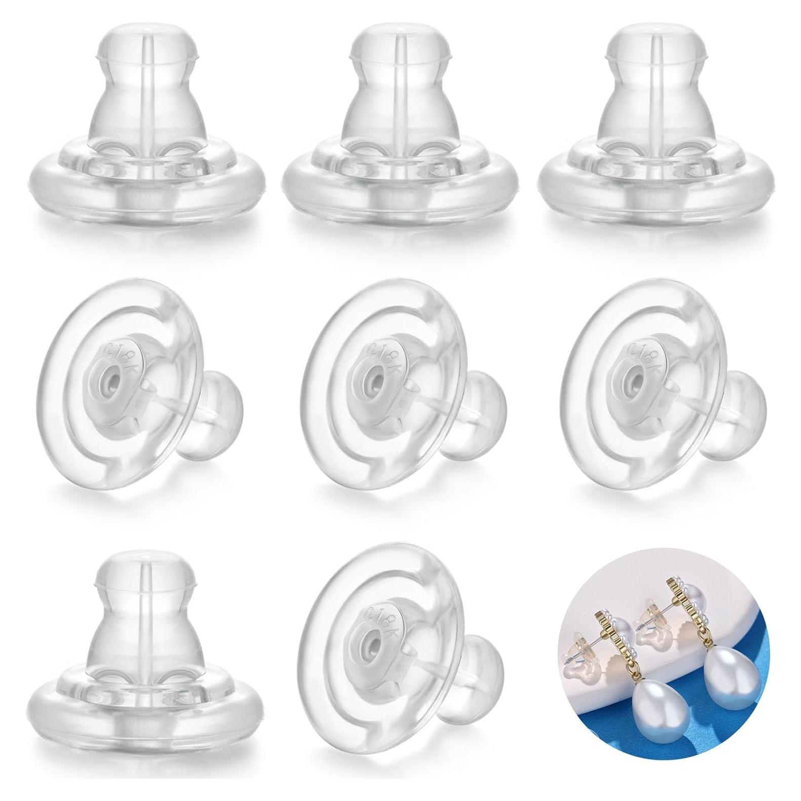 Resortes de seguridad hipoalergénicos Moconar 18K oro blanco - 8 piezas