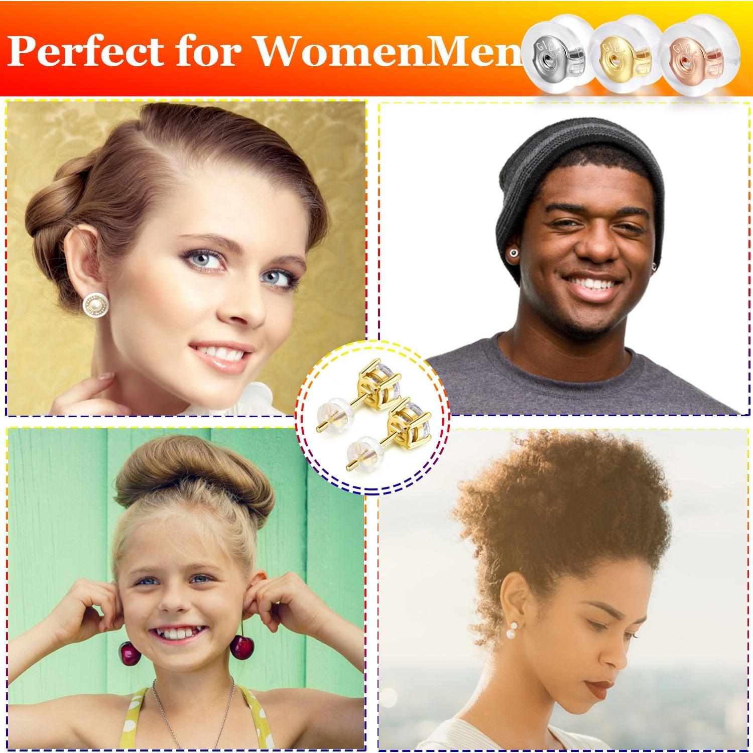 Resortes de seguridad hipoalergénicos Moconar 18K oro blanco - 8 piezas