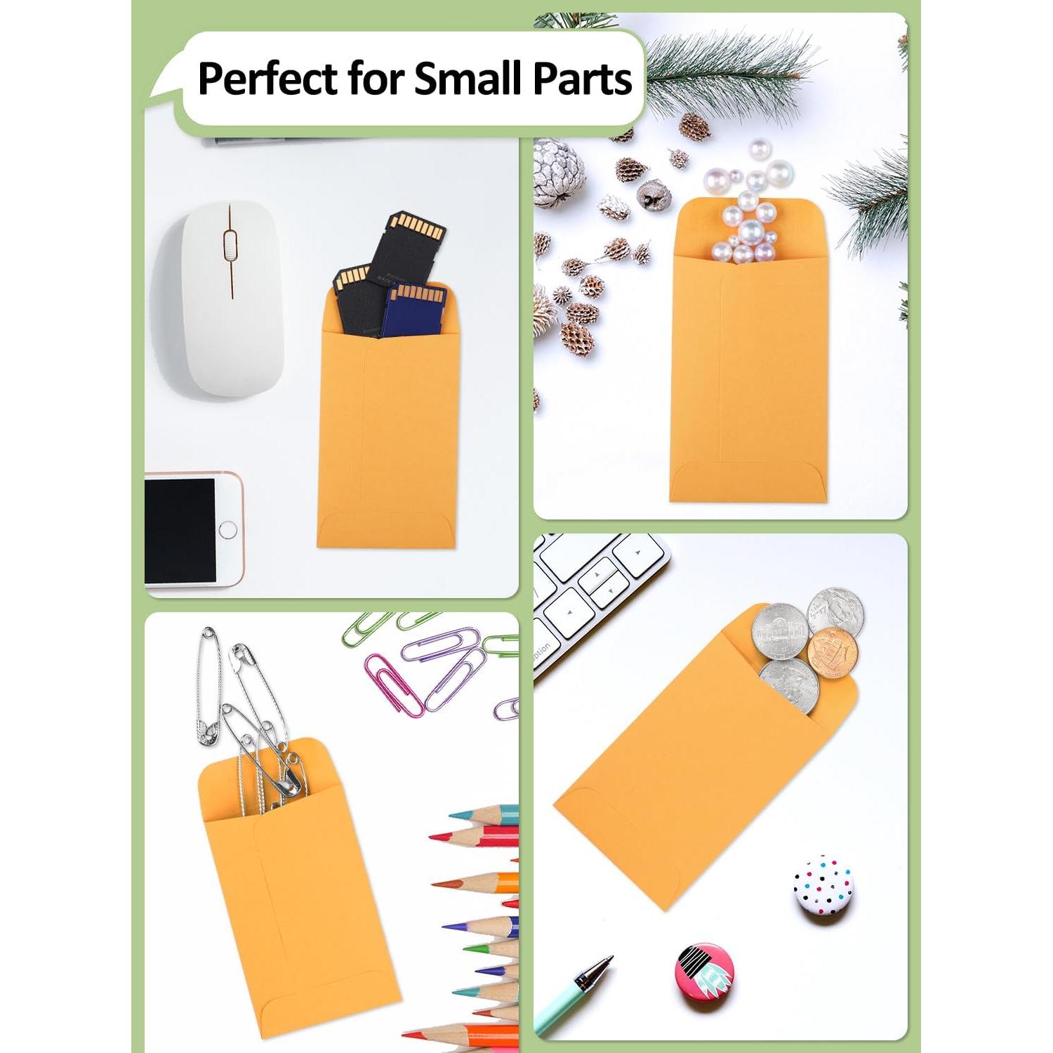 Sobres para Monedas Eupako 100 PCS 5.7x8.9 cm Kraft Gummed