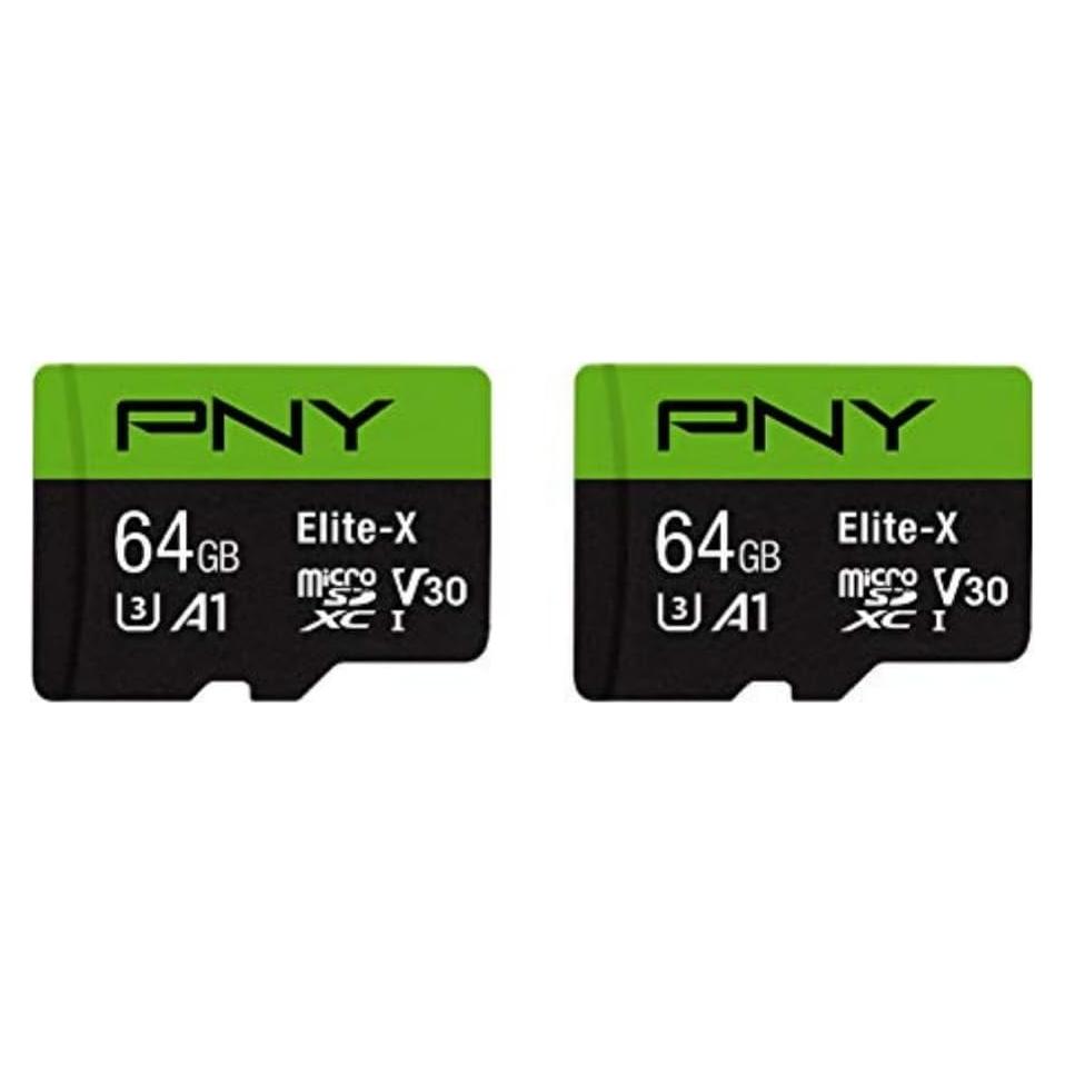 PNY 64GB Elite-X microSDXC 2-Pack Clase 10 U3 V30 100MB/s
