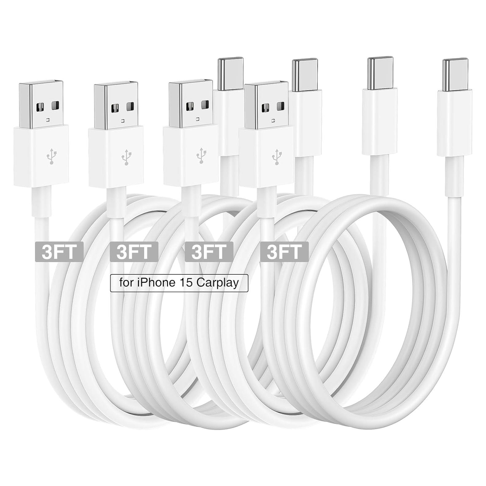 Cable Carplay USB A a USB C Cabepow 3FT - 4 Unidades