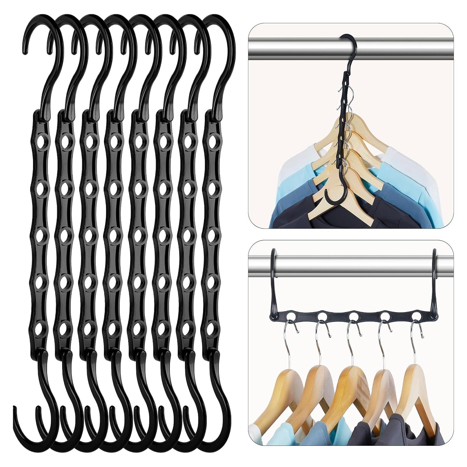 Perchas Ahorra Espacio HOUSE DAY - Paquete de 8 Negras