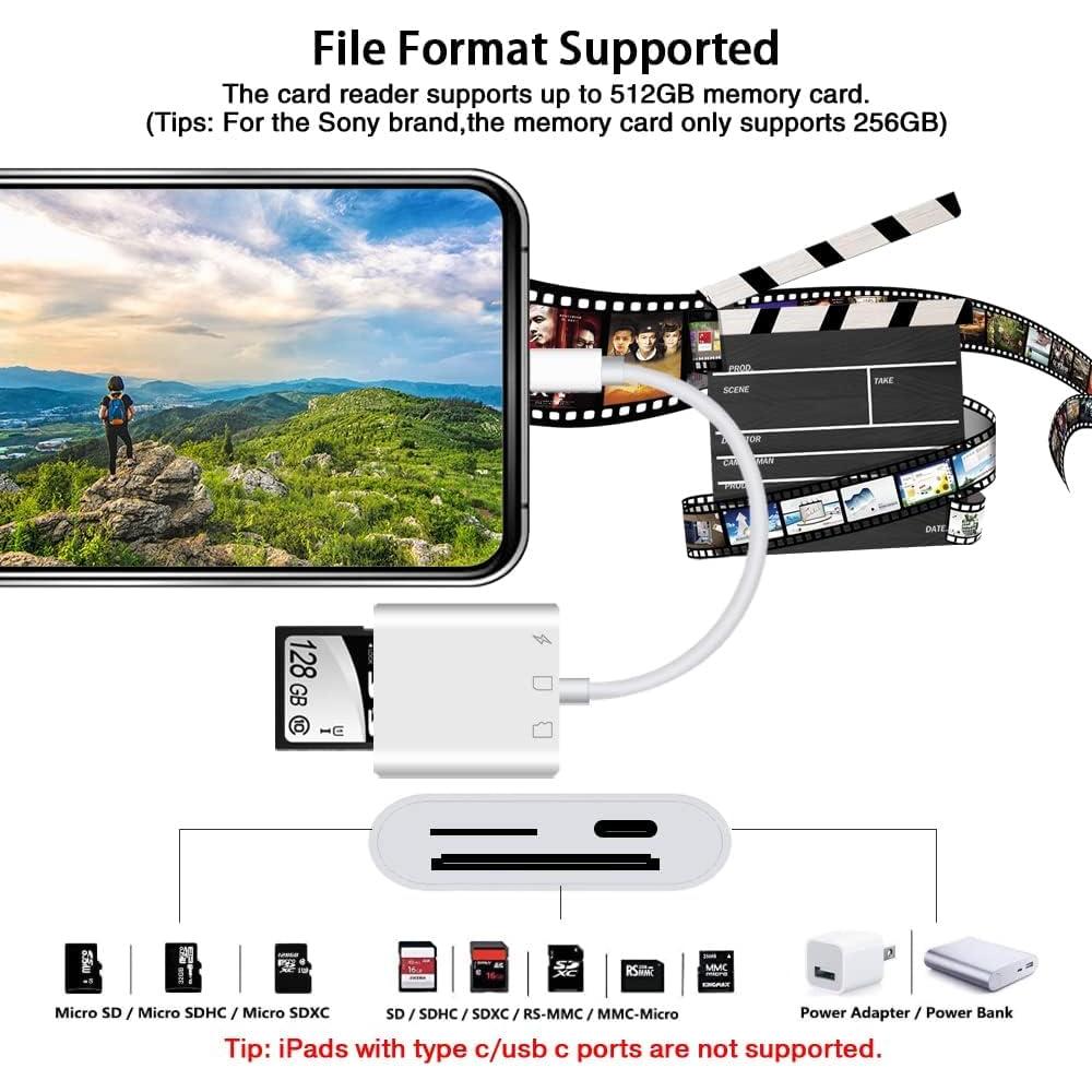 Lector de Tarjetas SD y Micro SD SUNTRSI con Carga para iPhone/iPad