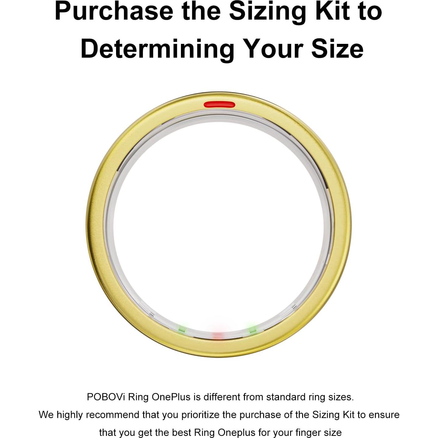 Anillo Inteligente POBOVi OnePlus - Titanio Oro Tamaño 12