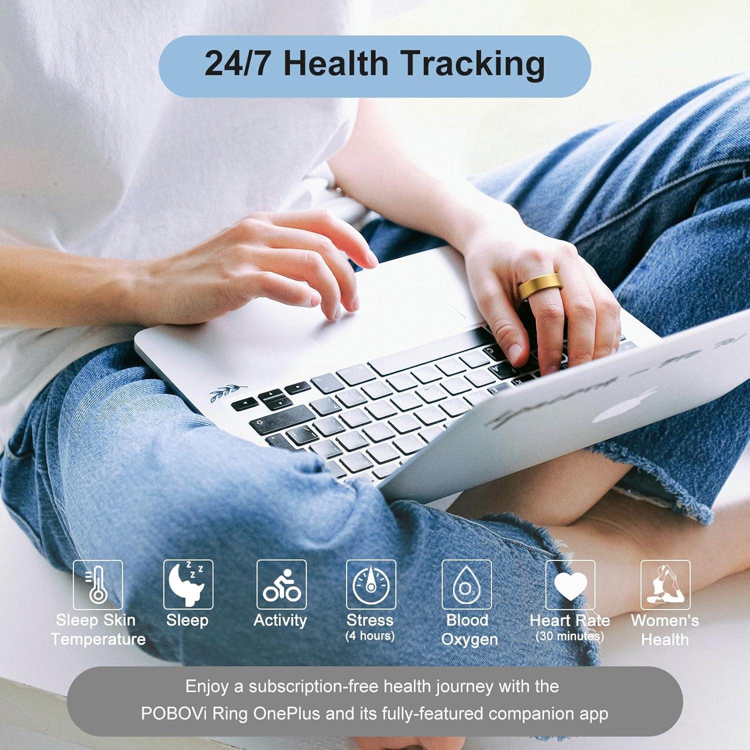 Anillo Inteligente POBOVi OnePlus - Titanio Oro Tamaño 12