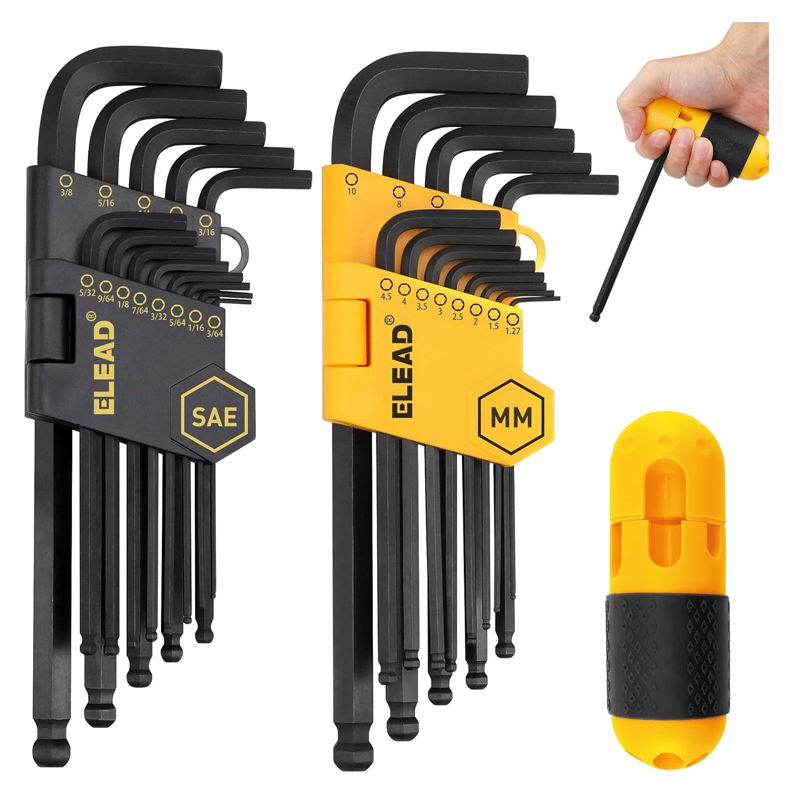 Juego de Llaves Allen ELEAD 27 Piezas Acero Cromo Vanadio