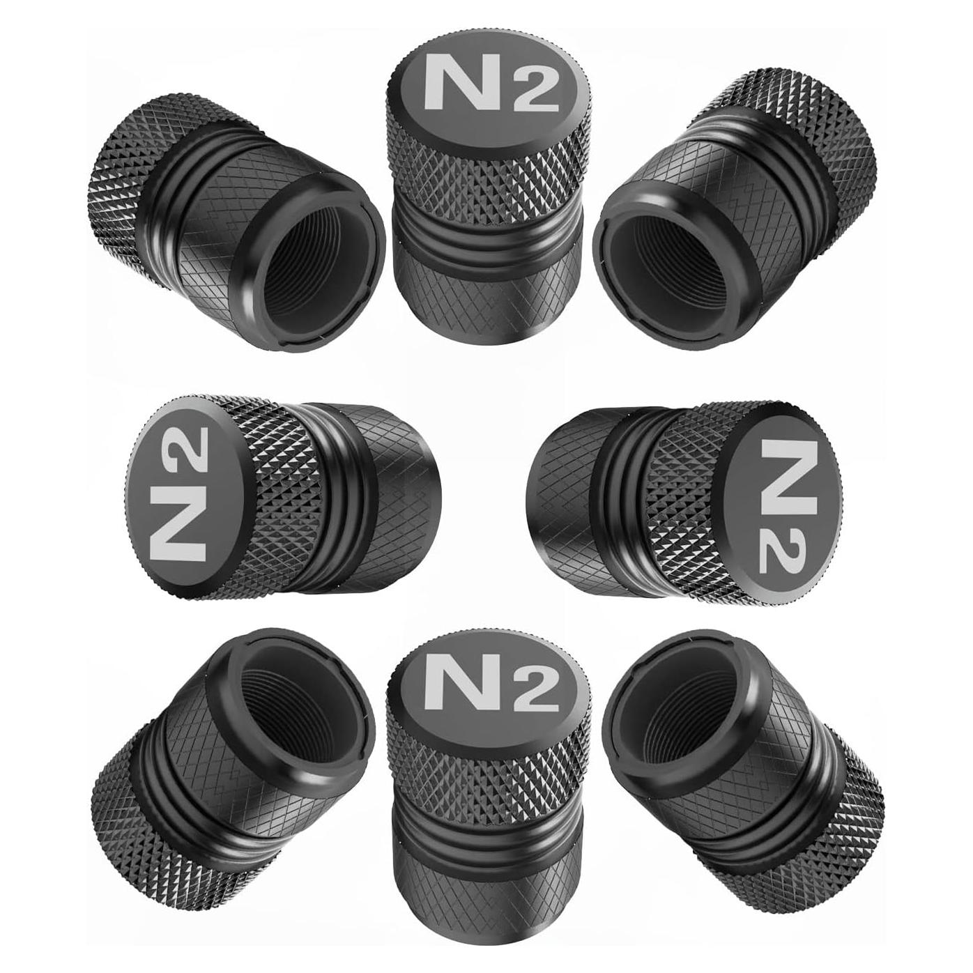 Tapas de Válvula de Neumático BAURATTI - Paquete de 8 Negro