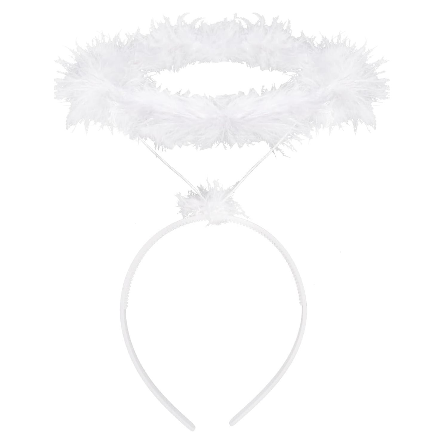 Diadema de Halo de Ángel con Plumas SUMERSHA - Fiesta Halloween