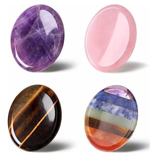Conjunto de Piedras de Preocupación YATOJUZI 4PCS 7 Chakras