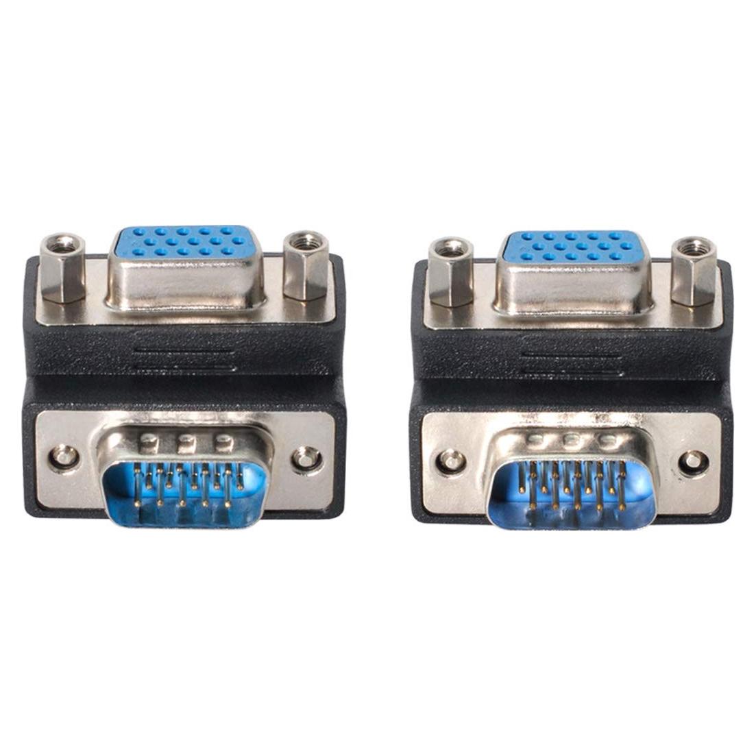 Adaptador VGA 90 Grados CY Macho a Hembra 1080P 2 Pack