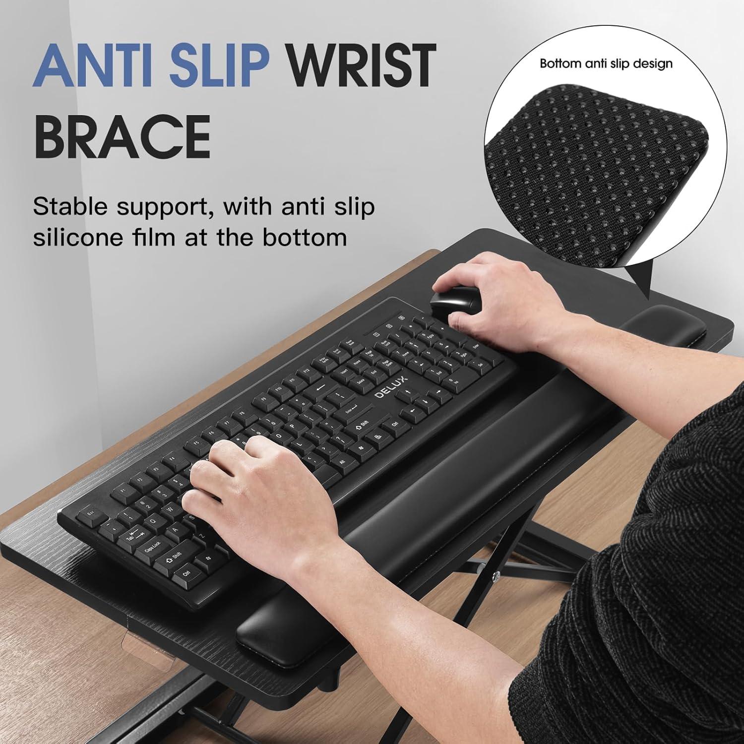 Soporte de Teclado y Ratón RQUOIRE Ajustable 26.7x11.7" Negro