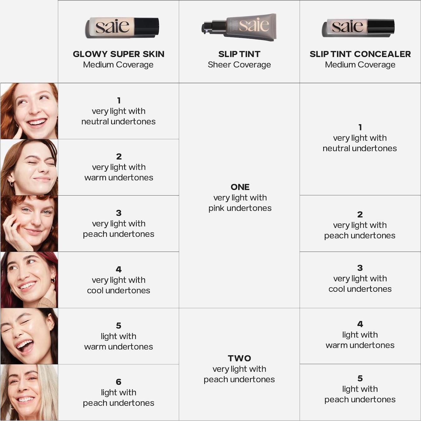 Saie Slip Tint Hidratante Tinte SPF 35 - Sombra 01 Muy Claro