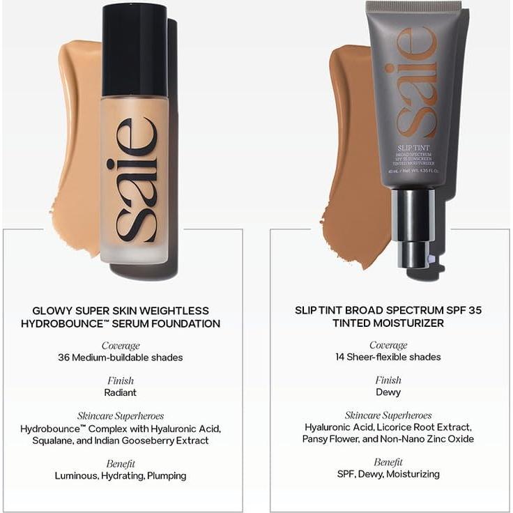 Saie Slip Tint Hidratante Tinte SPF 35 - Sombra 01 Muy Claro
