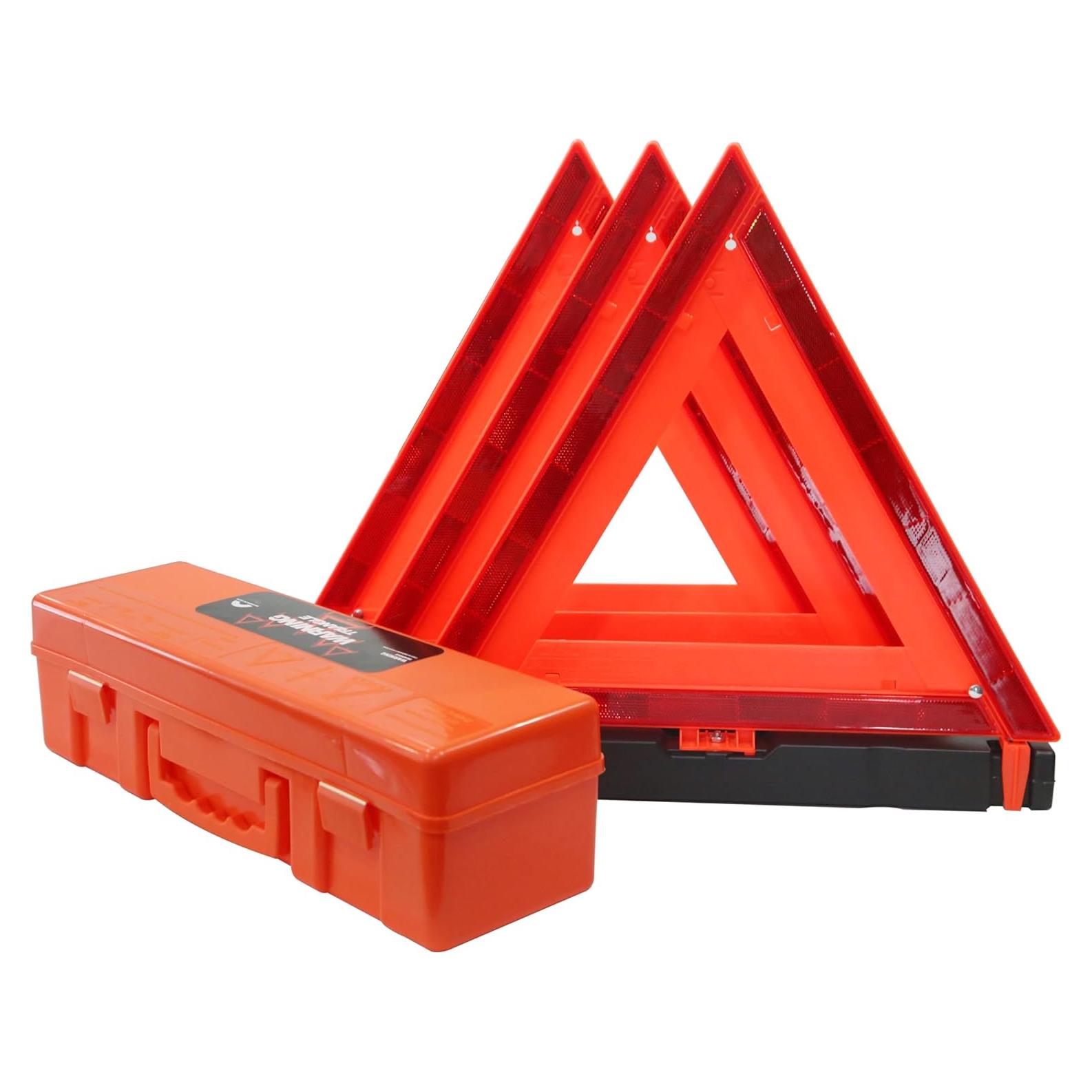 Triángulos Reflectantes Plegables WORKKOOL - 3 Piezas con Funda