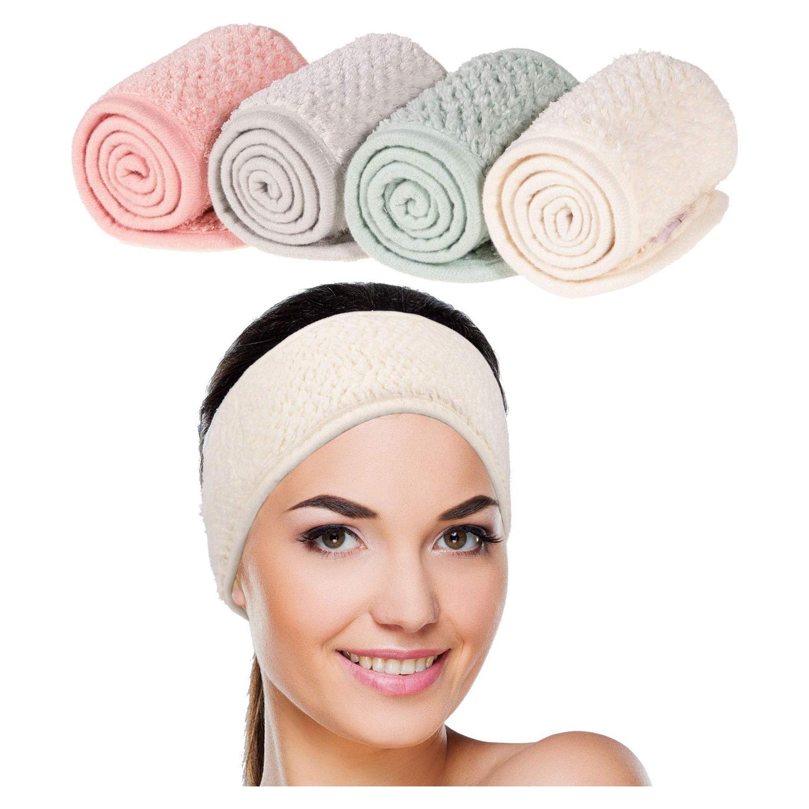 Banda Facial Spa Whaline 4 Piezas Ajustable Suave 65x8cm