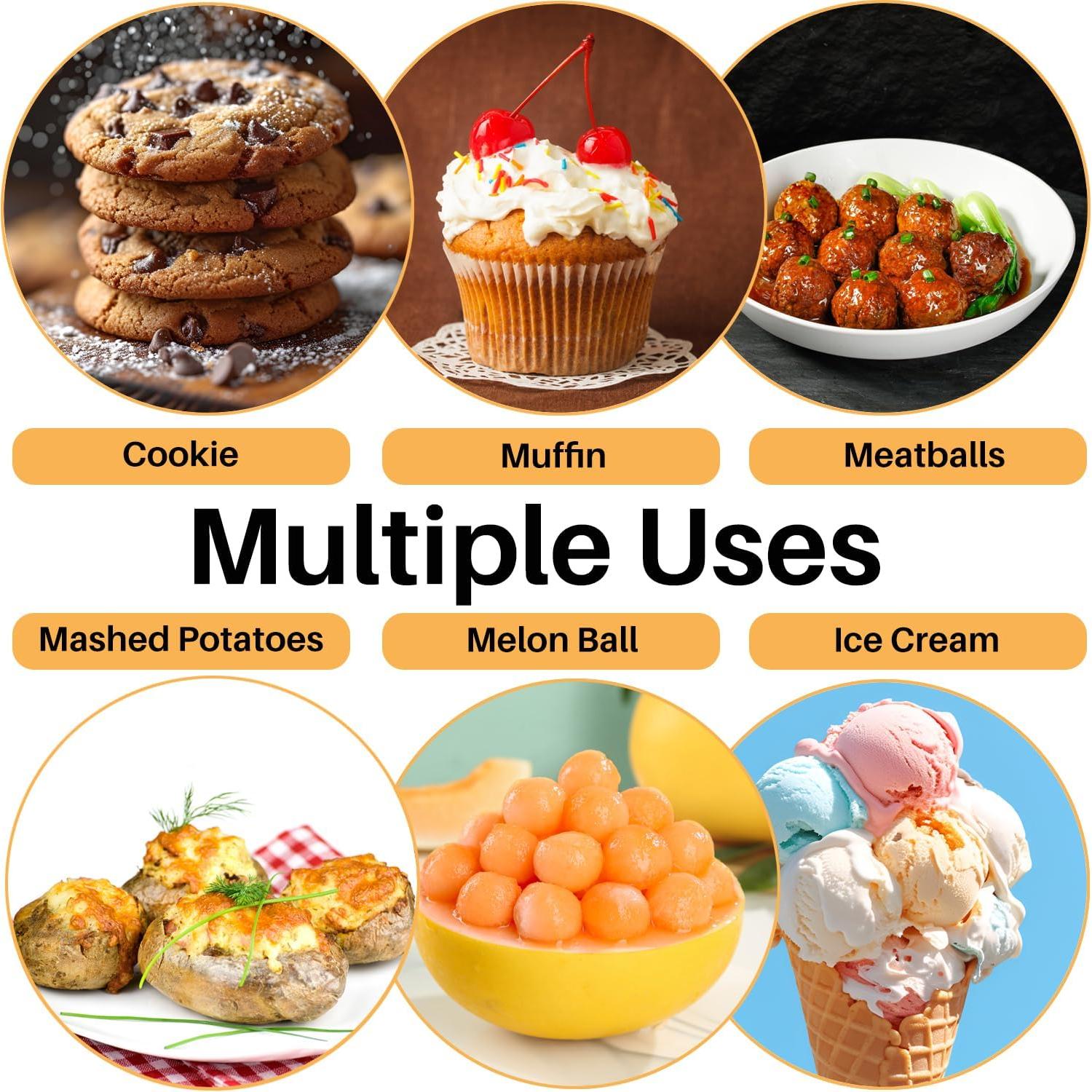 Set de 3 cucharas para galletas JUNADAEL, acero inoxidable, negro