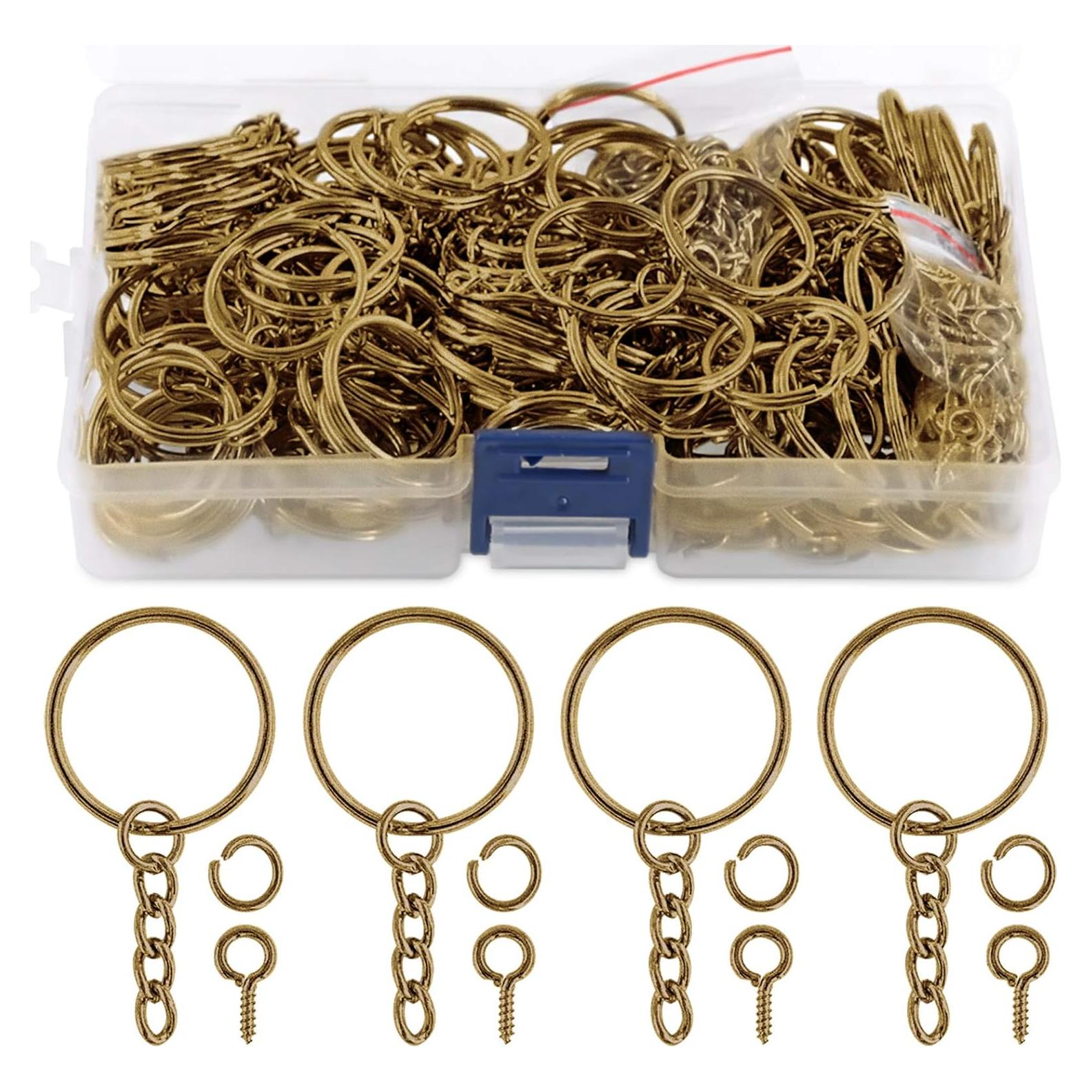 Kit 450 Piezas Anillos de Llave Swpeet 25mm con Cadena